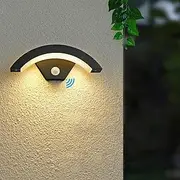 LED Wall Light, Modern Wall Light with Motion Sensor, 24 W Warm White Waterproof IP65 Aluminium Anthracite Wall Light with Motion Sensor Outdoor/Indoor for Villa Porch, Garden, Balcony, 3000 K