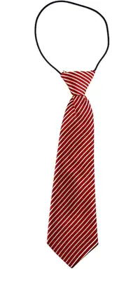 Kids Boys Red Black White Diagonal Patterned Elastic Neck Tie
