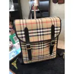 (已售出)BURBERRY-經典格紋棕色防水布後背包-80371271.CNSUPLEASOON-附盒子防塵袋標籤購證