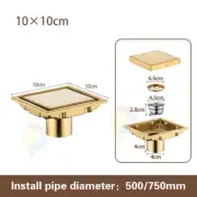 Tile Insert Square Floor Waste Drain Bathroom Drain Stainless Steel Large Flow