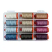 Aurifil Thread DESIGNER COLLECTION English Garden 12 LARGE SPOOLS COTTON 50WT