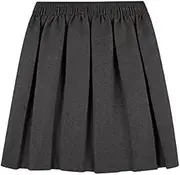 RASH ACCESSORIES School Uniform Skirt Girls Back to School UK Box Pleated Round Elasticated Waist Skirt Age 2-16 Years, Grey, 5-6 Years