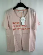 Oui Women's Printed T-Shirt, Pink, Size 40