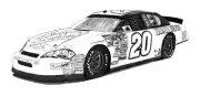 Tony Stewart Home Depot NASCAR illustration 16x20" Automotive wall art.
