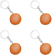 [Generic] 4Pcs Simulation Cheeseburger Pendant Key Chain Ring Pendant Hamburger Jewelry for Hanging on Bag Key Women's Keychains Accessories