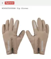 Supreme WINDSTOPPER Zip Gloves Taupe Size M