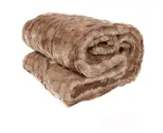Shaye Luxury Range Faux Fur Throw Rug 127 x 152 cm Brown Fox