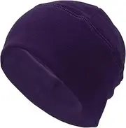 [X AUTOHAUX] Cycling Hat Keep Warm Hard Hat Liner Polar Fleece Fabric Dark Purple 29x21cm 1 Pcs