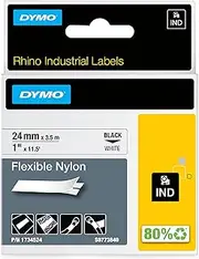 Dymo Rhino Industrial Labels Flexible Nylon 24 mm x 3.5 m - Black on White