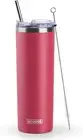 20 Oz Skinny Tumbler with Straw, Stainless Steel Double Wall Insulated Slim Tumb