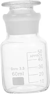 Cabilock Glass Laboratory Bottle Leakproof High Borosilicate Glass for Chemical Sampling and Observation Polished Design with Lid for Safe Liquid Handling