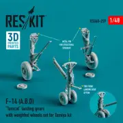 Reskit 1/48 F-14 (A,B,D) "Tomcat" Landing Gears w/Weighted Wheels for Tamiya