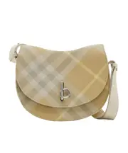 Burberry Medium Rocking Horse Checkered Shoulder Bag One size flaxen