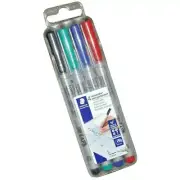 New Lumocolor Non-Permanent Superfine Pen 4 Pack. 0.4mm. Military Map Markers.