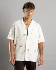 [St. Goliath] St. Goliath Men's El Camino Short Sleeve Shirt in White Size Medium M White