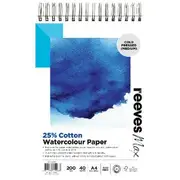 Reeves Max A4 Watercolour Pad 25% Cotton 200gsm 40 Sheets