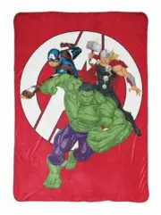 Marvel Avengers Captain America Hulk Thor Kids Blanket 62 x 90 RED NEW