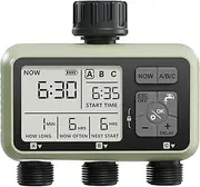 Diivoo 3 Zone Water Timer, Sprinkler Timer 3 Outlet for Garden Hose, Programmable Automatic Irrigation Timer IP54 with Rain Delay and Manual/Auto Mode Watering for Yard, Lawn, Pool