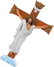 HOLIDYOYO Jesus Cross Plush Decor Communion Silver Cross Rosary Beads Crosses Crucifix Necklace Men Gold Gods Rosary for Car Wall Cross Crucifix Wall Religious Pendant Catholic Wafers Resin