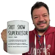 Personalised Shit Show Supervisor Noun Gift Office GIANT MUG Novelty Coffee Mug