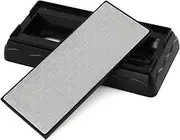TopHomer-Knife Sharpening Stone 6 Inch Double Sided Diamond Sharpening Stone with Non-Slip Base for Scissors Knives