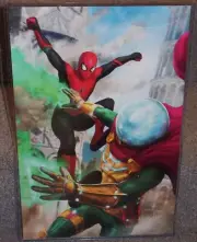 Spiderman vs Mysterio Glossy Art Print 11 x 17 In Hard Plastic Sleeve