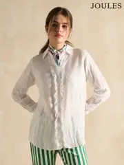 Joules Selene White 100% Linen Shirt (E01796) | $150