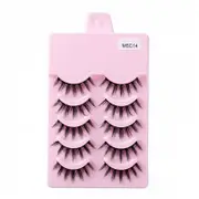 Nevenka 5 Pairs False Eyelashes Natural Curly 3D Lashes Set for Daily-msc14