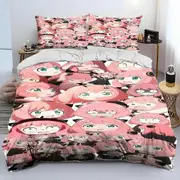 v312 Bed Sheets Anime SPYFAMILY Anya Bedding Set,Duvet Cover Comforter Bed Set Quilt Cover Pillowcase,King Queen Twin Size Boys Girls Adults 3-Piece B