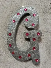 Stick to wall, Teaching or crafts Foam Diy Silver Glitter Letter G Class decor