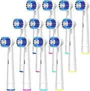 Replacement Brush Heads Compatible with Braun Oral-B, 12pcs Professional Electric Toothbrush Heads for Oral B Replacement Heads Refill Pro100/1000/1500/4000/5000/7000/8000/9600 Etc.