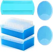 Cradle Cap Brush for Babies, 5Pcs Cradle Cap Treatment Set with Soft Bristle Brushes Silicone Scrubber Fine-Tooth Comb for Newborn Bathing Essentials Baby Brush and Comb Set (Blue)
