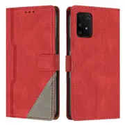Clasp Case with Flip Wallet Stand Function Cover for Samsung A91 /M80S /S10 Lite - Red