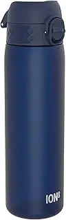 Ion8 Water Bottle, 500 ml, Leak-Proof, One-Handed Opening, Secure Locking, Dishwasher Safe, BPA-Free, Carry Handle, Flip Lid, Easy to Clean, Climate Neutral, Navy Blue