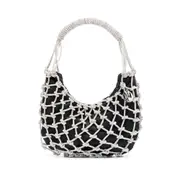 [Rosantica] Rosantica Nodi Metallic Tote Bag ONE SIZE BLACK/SILVER