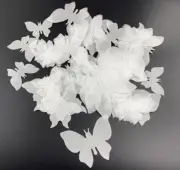 50Pcs Edible Wafer Cupcake Toppers Cake DIY White Blank Butterfly Cake Decoratio