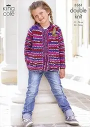 King Cole Childrens Cardigans Merino Knitting Pattern 3361 DK