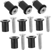 8 Sets Motorcycle Windshield Screws Nuts Boat Windshield Fastener Windscreen Screws Motorcycle Windshield Mounting Kit Rubber Nut Bolt Assortment Motorcycle Part Bolt and Nut Brass