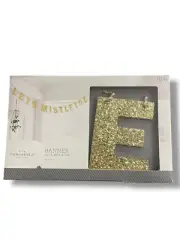 Threshold Banner Let's Mistletoe Gold Glitter for Christmas New Years Eve