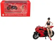 2022 MV Agusta F3 Rosso Motorcycle Red with Figure 1/64 Diecast Model by CM Mode