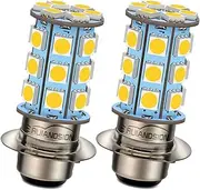 Ruiandsion 2pcs H6M LED Headlight Bulb 6V Super Bright 5050 27SMD Chips LED Bulb P15D LED Motorcycle Headlight Bulb with High Low Beam,4300K Warm White