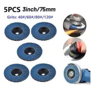 Hot New 5pcs Grinding Discs 75mm Flap Flat For Angle Grinder Wood Cutting