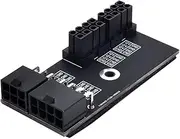 CY Dual ATX 8Pin Female to 6+8pin Male 180 Degree Angled Adapter for Graphics Card GPU