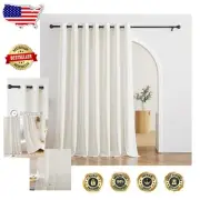 Versatile Linen Semi-Sheer Grommet Curtains for Living Room and Bedroom - 1 Pc