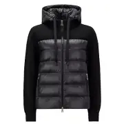 SS24 MONCLER Padded Wool Knit Jacket Down Quilted Mixed Media Detach Hood M-L