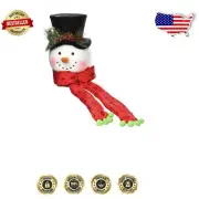 Lightweight Snowman Tree Topper with Fabric Scarf - Perfect Holiday Accent