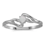 14k White Gold Round Opal Ring (CM-RM1039XW-10)
