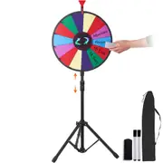 18 Inch Tabletop Color Prize Wheel with Folding Tripod Floor Stand 14 Slots Dry Erase