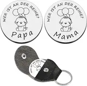 LOMSUXA Pregnancy Gift Decision Coin Gifts for Baby Birth Gift Idea for Expectant Mothers Expectant Dads Dad Mum, Christening Gifts (Silver)