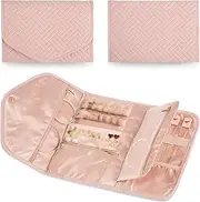 [JKSSMB] Anti-Tangle Travel Jewelry Organizer Bag Foldable Small Jewelry Roll Travel Case for Necklaces Earrings Rings Bracelets